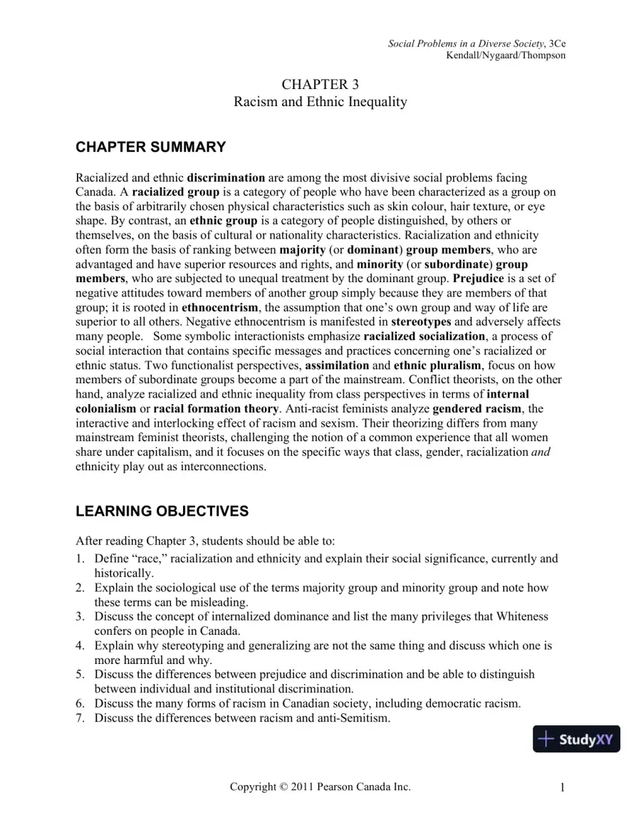 Social Problems In A Diverse Society, Third Canadian Edition Lecture Notes, page 31