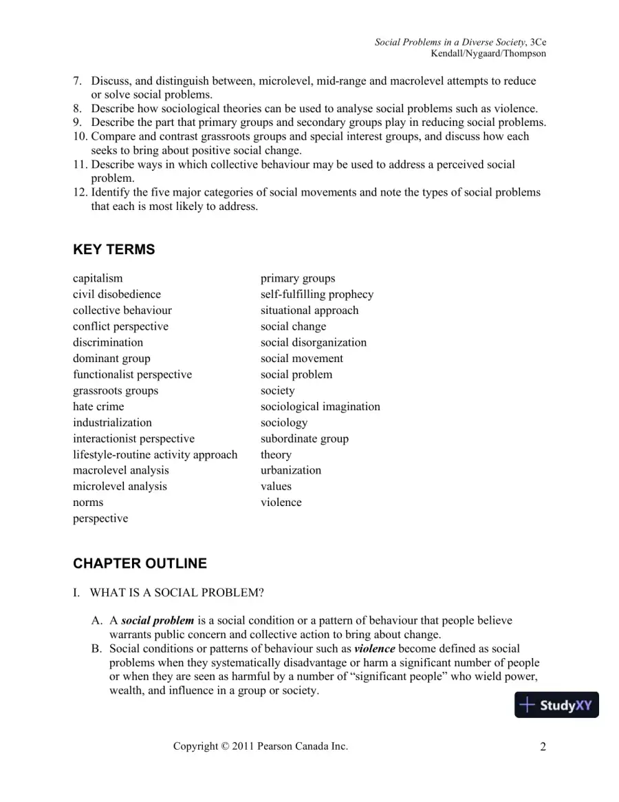 Social Problems In A Diverse Society, Third Canadian Edition Lecture Notes, page 7