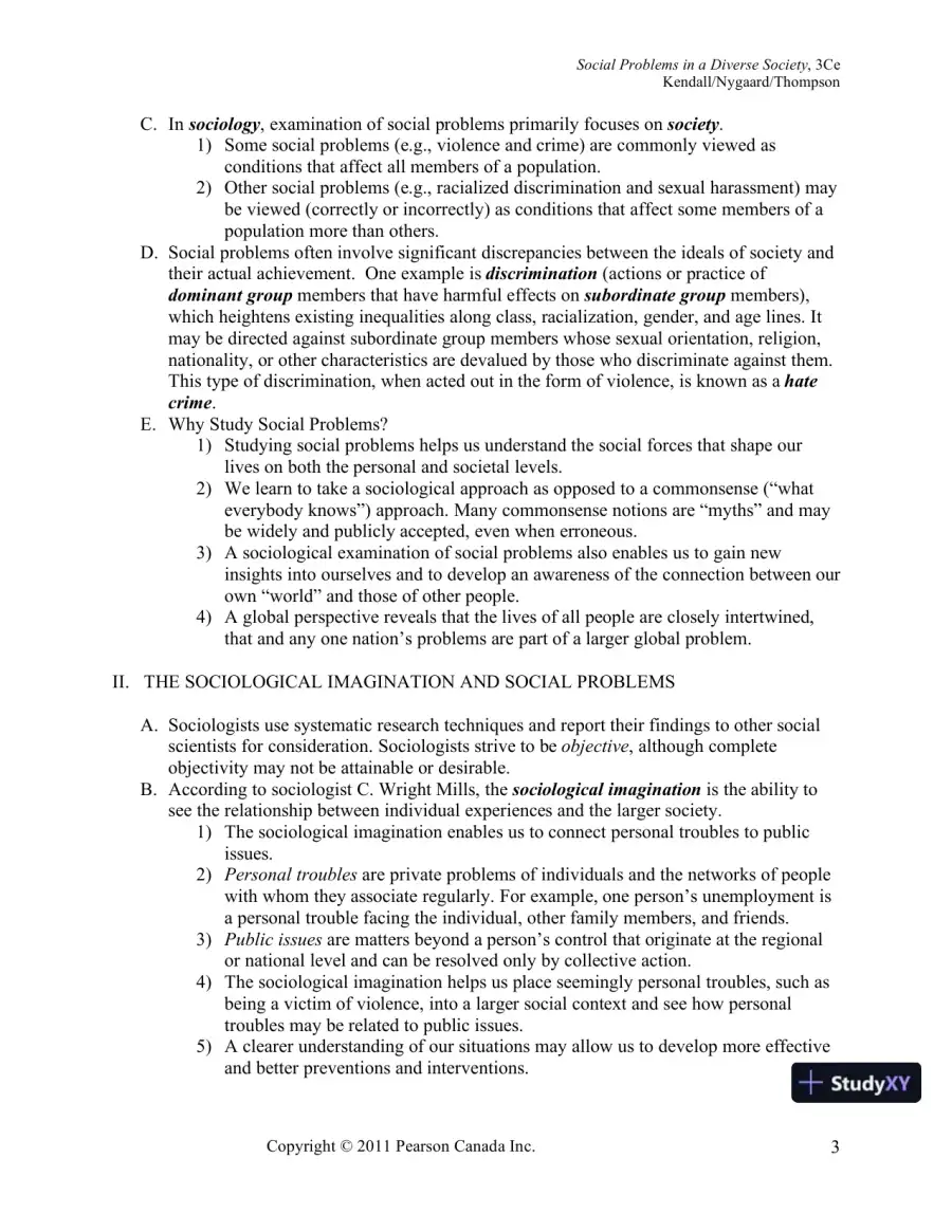 Social Problems In A Diverse Society, Third Canadian Edition Lecture Notes, page 8