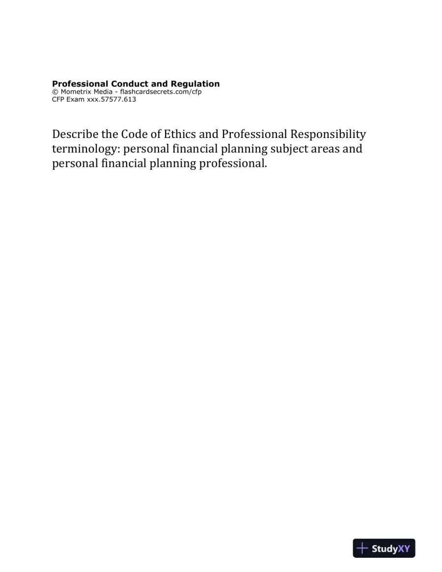 Flashcard Study System for the CFP Exam: CFP� Test Practice Questions and Review (2020), page 11
