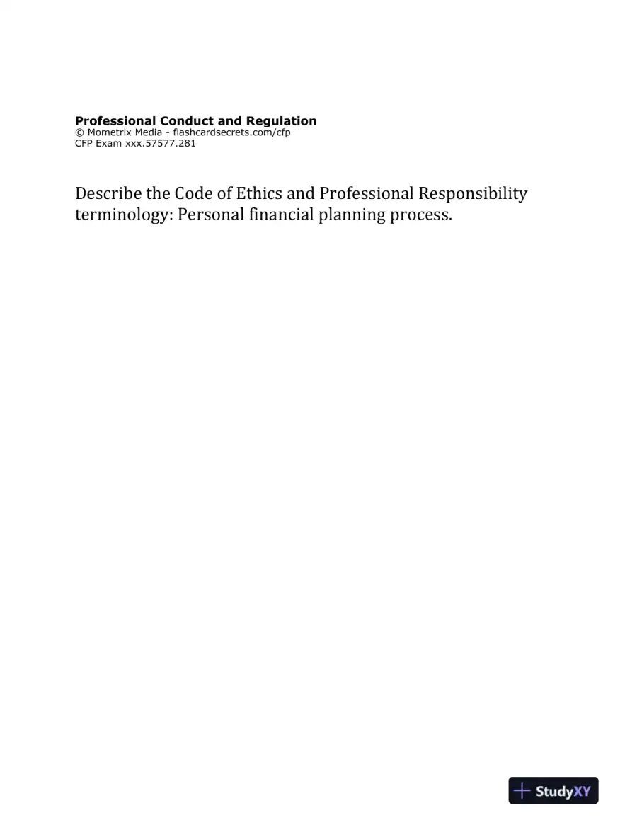 Flashcard Study System for the CFP Exam: CFP� Test Practice Questions and Review (2020), page 13