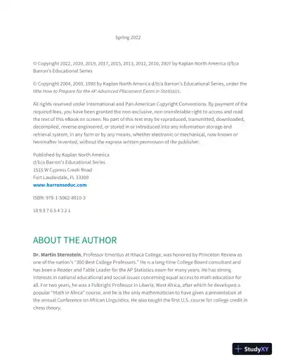 AP Statistics Premium, 2023-2024: 9 Practice Tests + Comprehensive Review (2023-2024) - Page 6 preview image