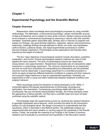 Experimental Psychology 7th Edition Test Bank - Page 1 preview image