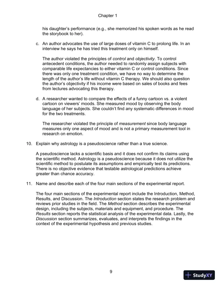 Experimental Psychology 7th Edition Test Bank, page 10