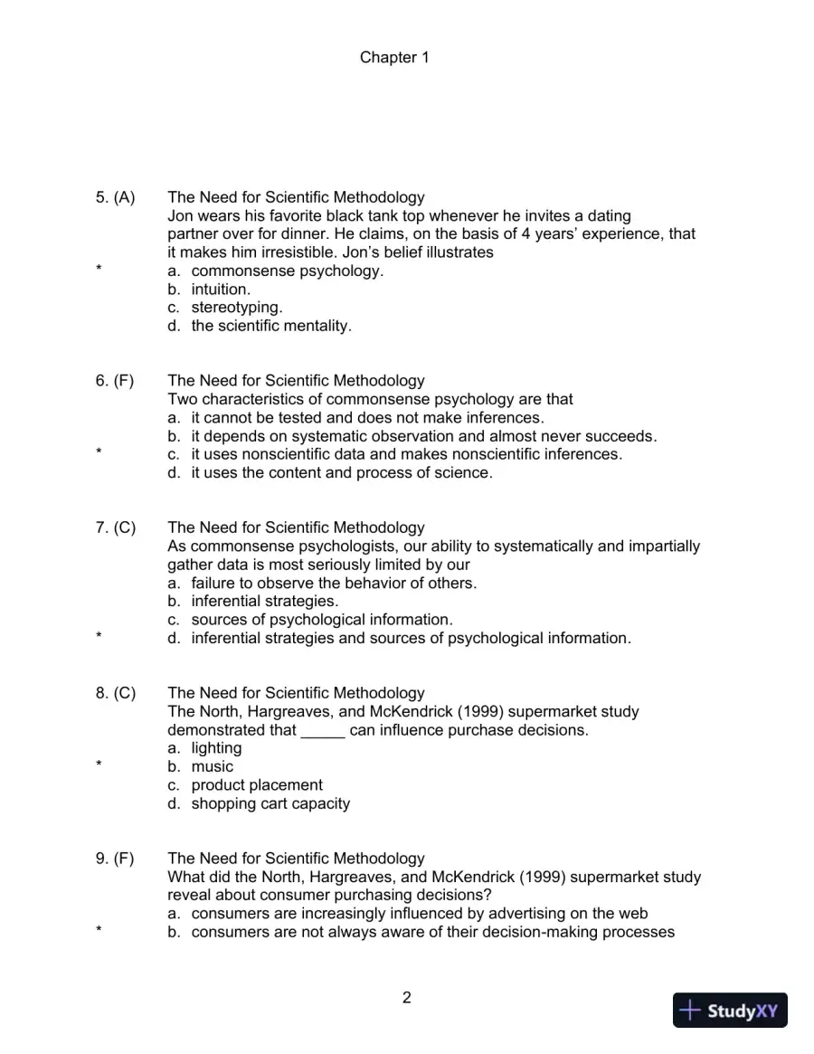 Experimental Psychology 7th Edition Test Bank, page 12