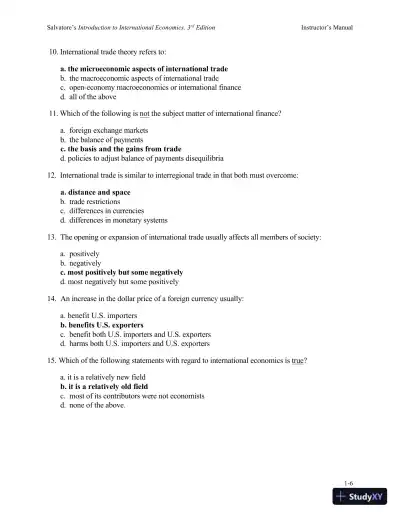 Solution Manual for Introduction to International Economics , 3rd Edition - Page 10 preview image