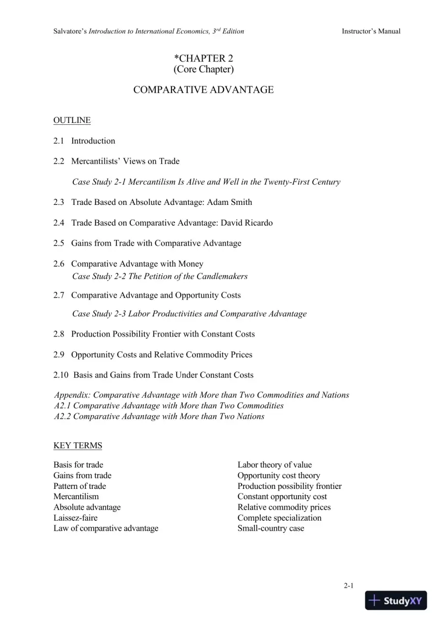 Solution Manual for Introduction to International Economics , 3rd Edition, page 11