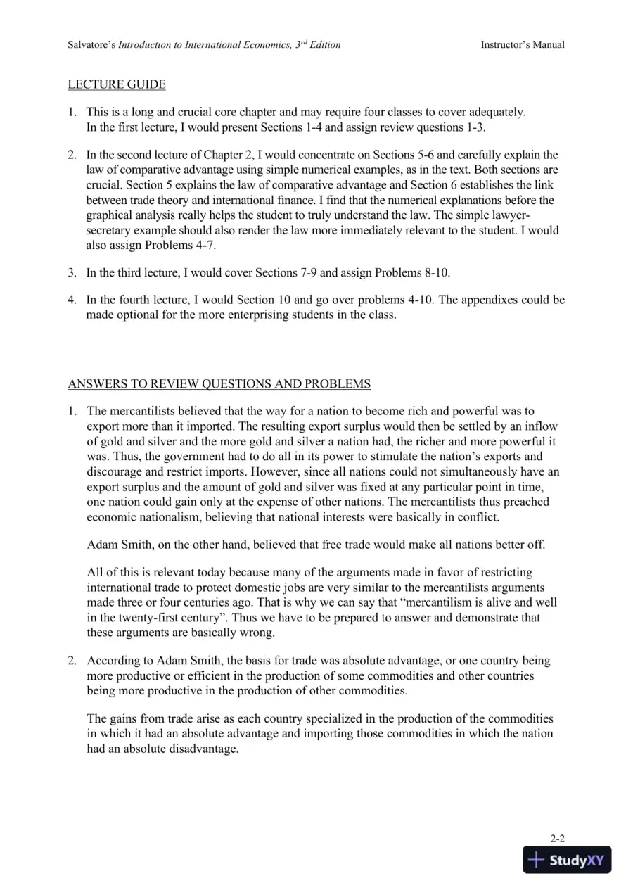 Solution Manual for Introduction to International Economics , 3rd Edition, page 12