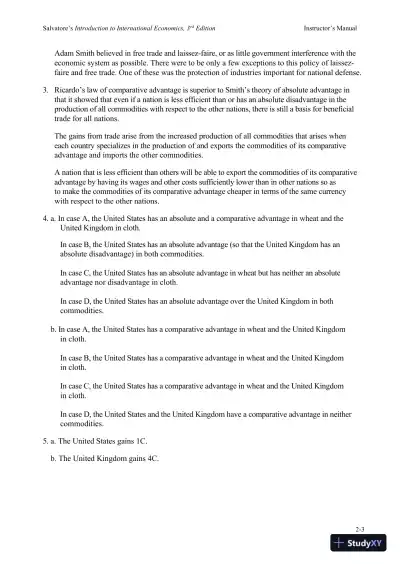 Solution Manual for Introduction to International Economics , 3rd Edition - Page 13 preview image