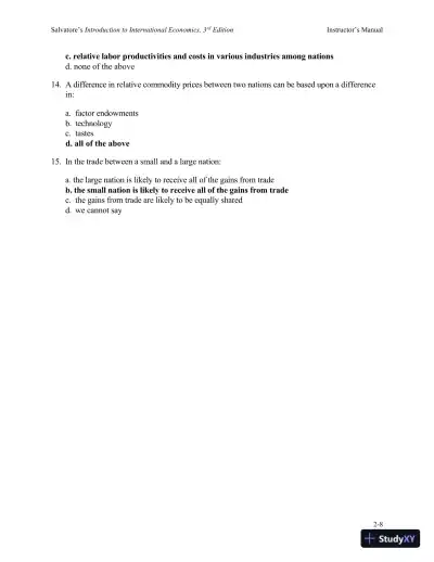 Solution Manual for Introduction to International Economics , 3rd Edition - Page 18 preview image