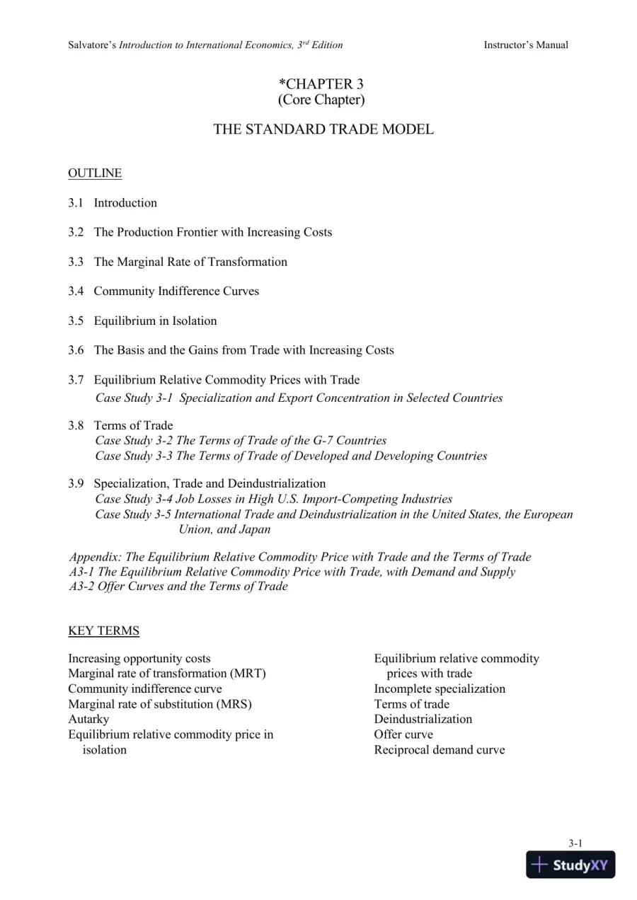 Solution Manual for Introduction to International Economics , 3rd Edition, page 19