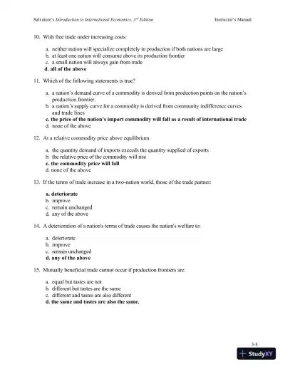 Solution Manual for Introduction to International Economics , 3rd Edition - Page 26 preview image