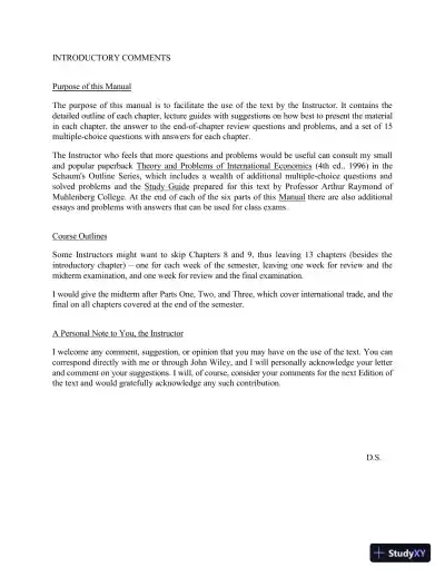 Solution Manual for Introduction to International Economics , 3rd Edition - Page 4 preview image