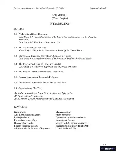 Solution Manual for Introduction to International Economics , 3rd Edition - Page 5 preview image