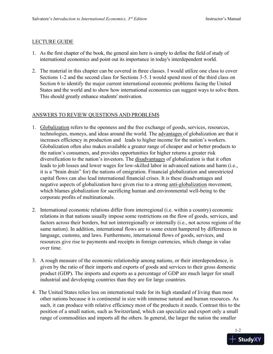 Solution Manual for Introduction to International Economics , 3rd Edition, page 6