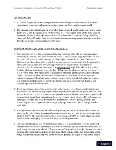 Solution Manual for Introduction to International Economics , 3rd Edition - Page 6 preview image