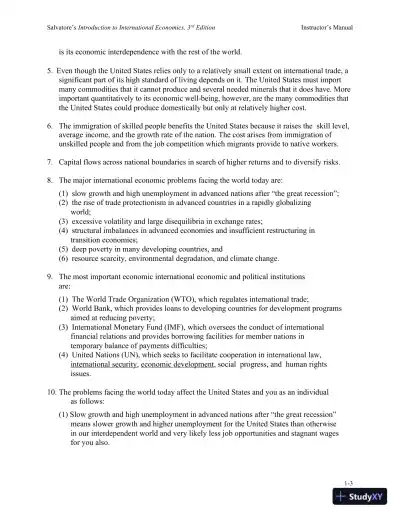 Solution Manual for Introduction to International Economics , 3rd Edition - Page 7 preview image