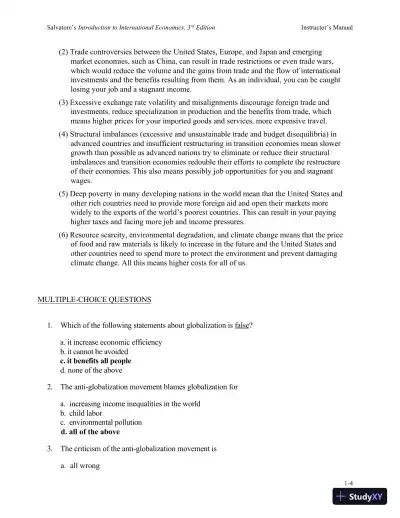 Solution Manual for Introduction to International Economics , 3rd Edition - Page 8 preview image