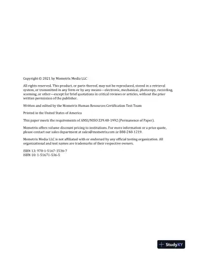 SHRM CP Exam Prep - SHRM CP Certification Secrets Study Guide, 2 Complete Practice Tests (2021) - Page 7 preview image