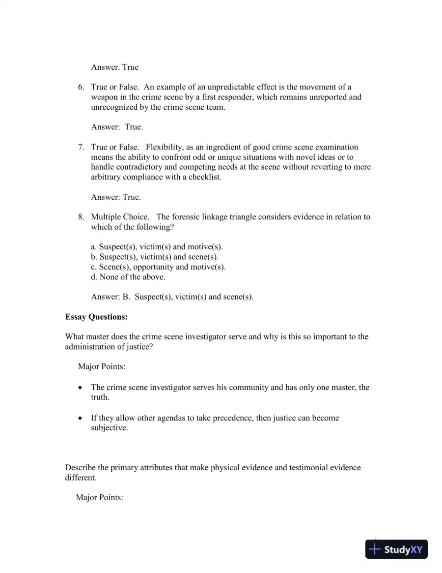 Solution Manual for Practical Crime Scene Processing and Investigation, 2nd Edition, page 11