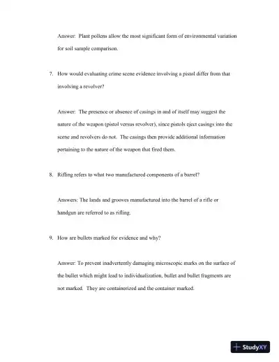 Solution Manual for Practical Crime Scene Processing and Investigation, 2nd Edition - Page 15 preview image