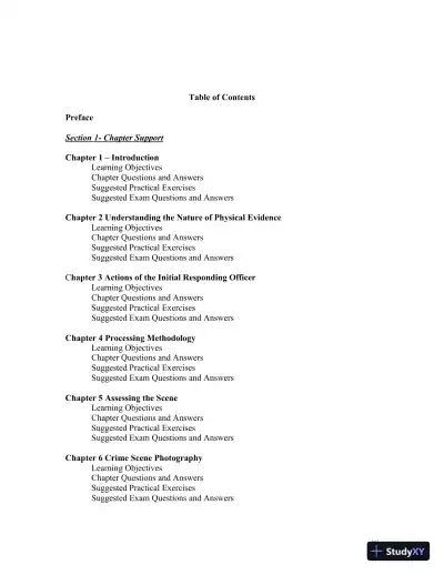 Solution Manual for Practical Crime Scene Processing and Investigation, 2nd Edition - Page 3 preview image