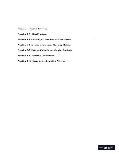Solution Manual for Practical Crime Scene Processing and Investigation, 2nd Edition - Page 5 preview image