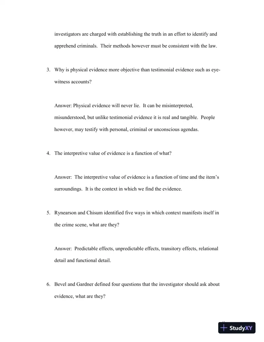 Solution Manual for Practical Crime Scene Processing and Investigation, 2nd Edition, page 7