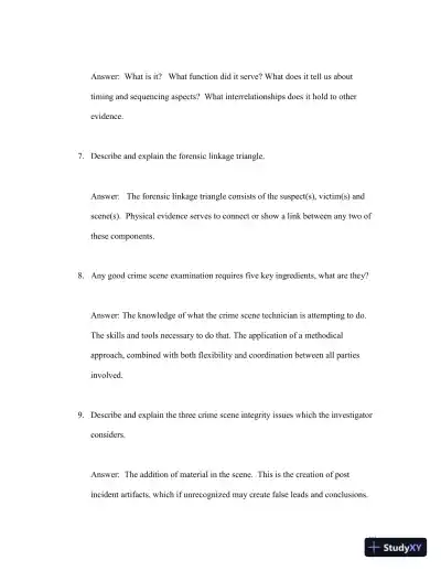 Solution Manual for Practical Crime Scene Processing and Investigation, 2nd Edition - Page 8 preview image