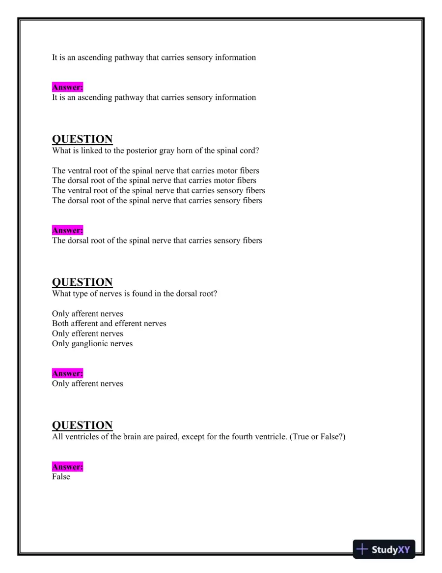 2023-2024 BIOS252 Anatomy and Physiology Review Exam II With Answers (160 Solved Questions), page 3