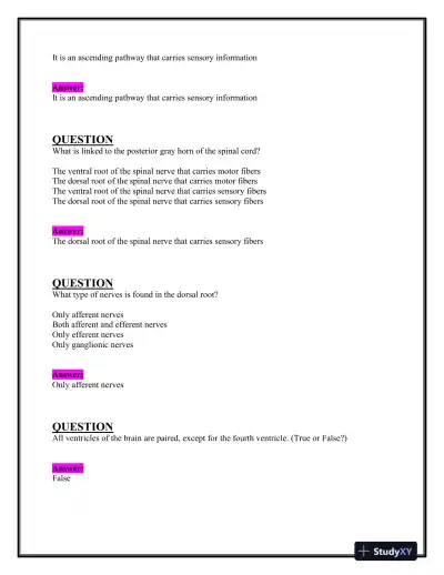 2023-2024 BIOS252 Anatomy and Physiology Review Exam II With Answers (160 Solved Questions) - Page 3 preview image