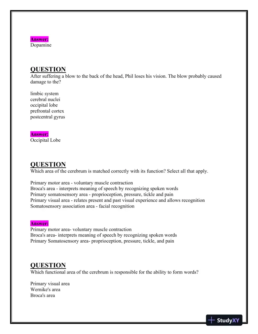 2023-2024 BIOS252 Anatomy and Physiology Review Exam II With Answers (160 Solved Questions), page 7