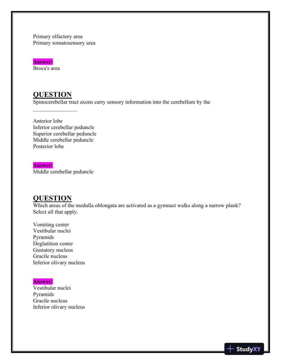 2023-2024 BIOS252 Anatomy and Physiology Review Exam II With Answers (160 Solved Questions), page 8