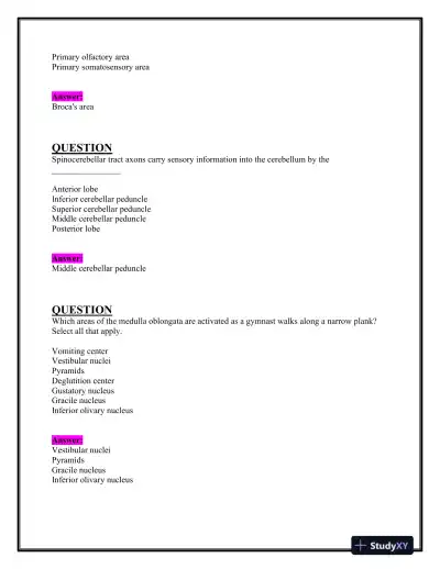 2023-2024 BIOS252 Anatomy and Physiology Review Exam II With Answers (160 Solved Questions) - Page 8 preview image