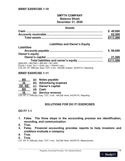 Solution Manual For Accounting Principles, 13th Edition - Page 10 preview image