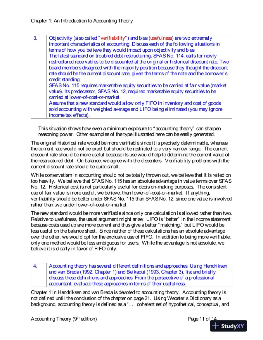 Solution Manual for Accounting Theory: Conceptual Issues in a Political and Economic Environment , 8th Edition, page 12
