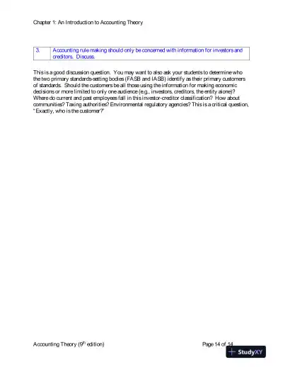 Solution Manual for Accounting Theory: Conceptual Issues in a Political and Economic Environment , 8th Edition - Page 15 preview image