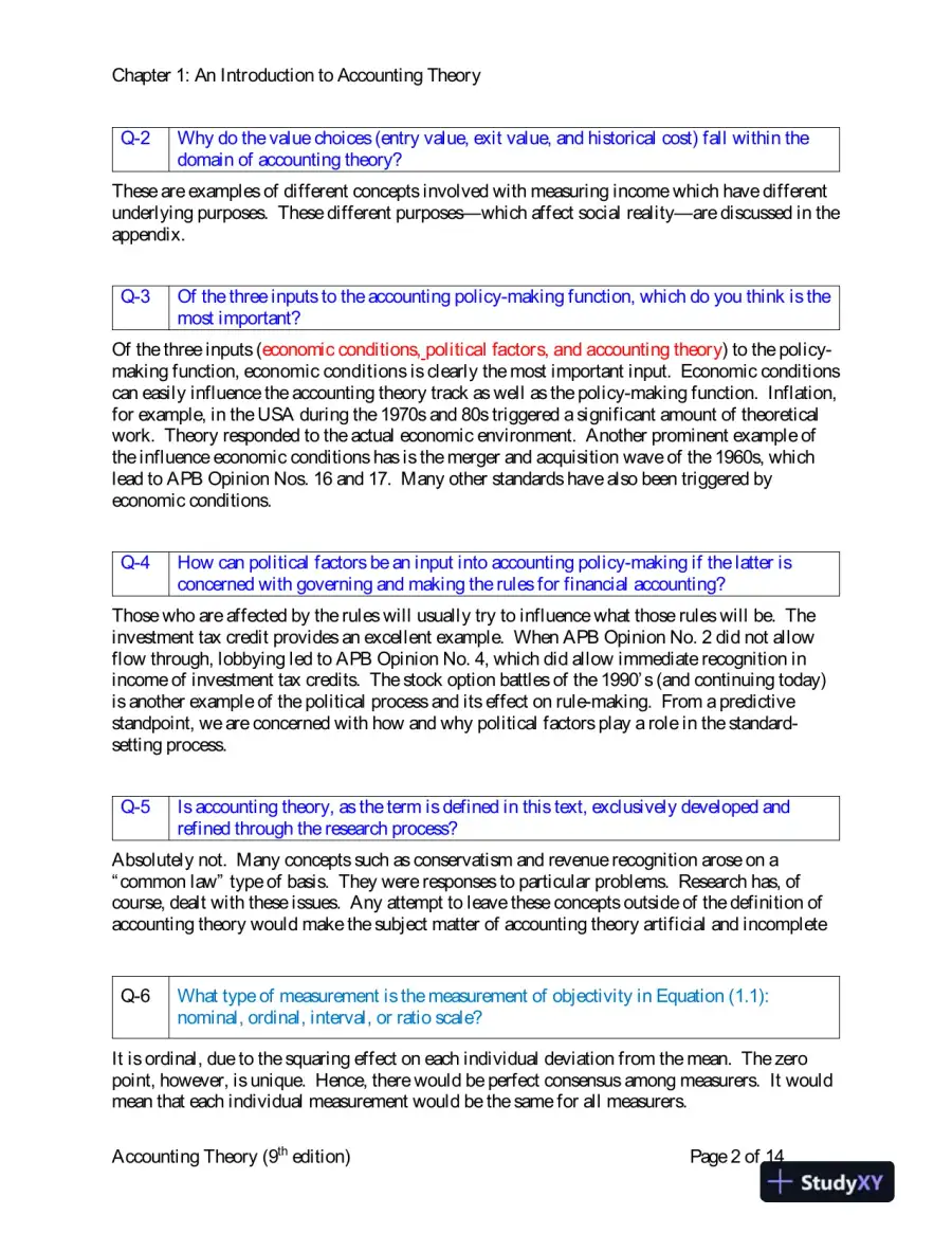 Solution Manual for Accounting Theory: Conceptual Issues in a Political and Economic Environment , 8th Edition, page 3