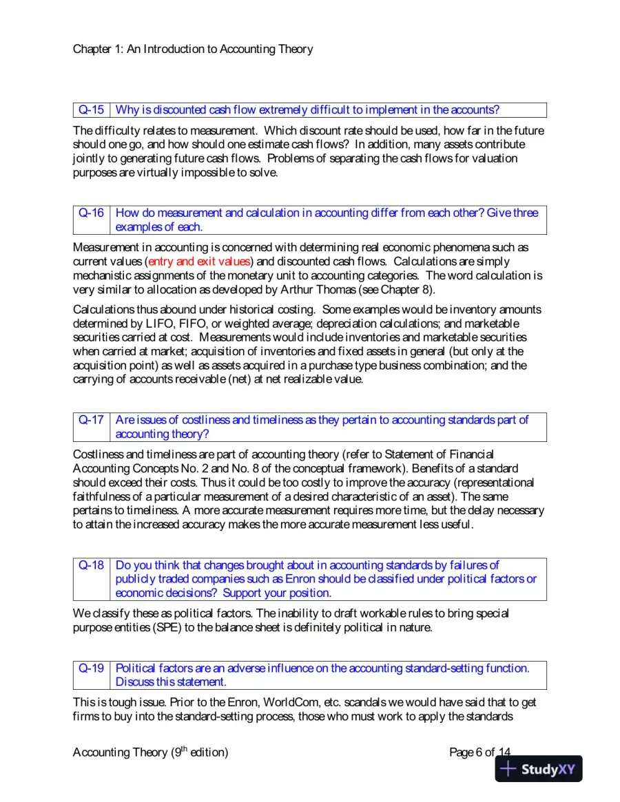 Solution Manual for Accounting Theory: Conceptual Issues in a Political and Economic Environment , 8th Edition, page 7