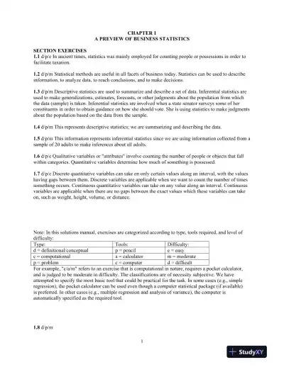 Introduction to Business Statistics, 7th Edition Solution Manual - Page 1 preview image