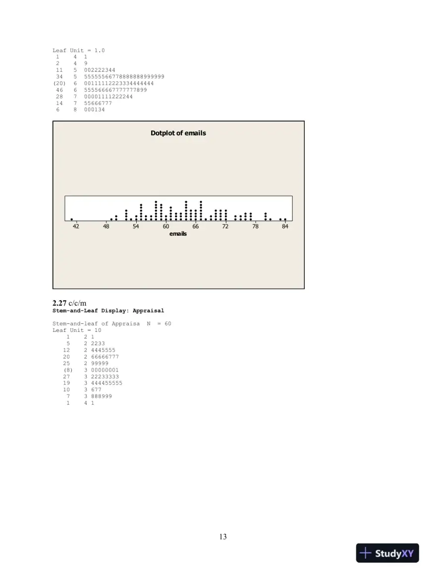 Introduction to Business Statistics, 7th Edition Solution Manual, page 13