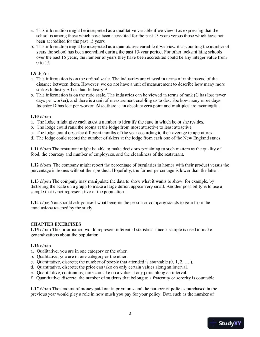 Introduction to Business Statistics, 7th Edition Solution Manual, page 3