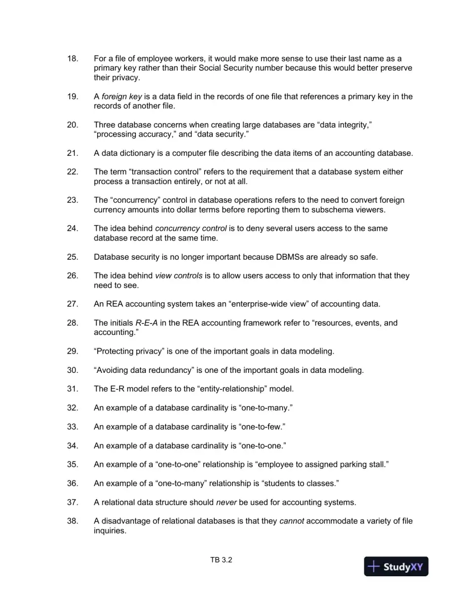 Test Bank For Core Concepts Of Accounting Information Systems, 12th Edition, page 15