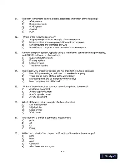 Test Bank For Core Concepts Of Accounting Information Systems, 12th Edition - Page 8 preview image
