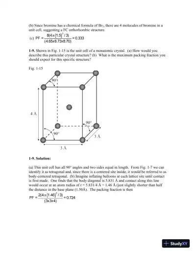 Solution Manual for Fundamentals of Condensed Matter and Crystalline Physics: An Introduction for Students of Physics and Materials Science, 1st Edition - Page 6 preview image