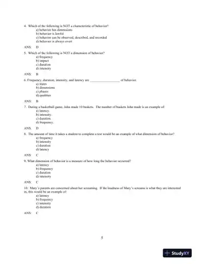 Solution Manual for Behavior Modification: Principles and Procedures, 6th Edition - Page 10 preview image