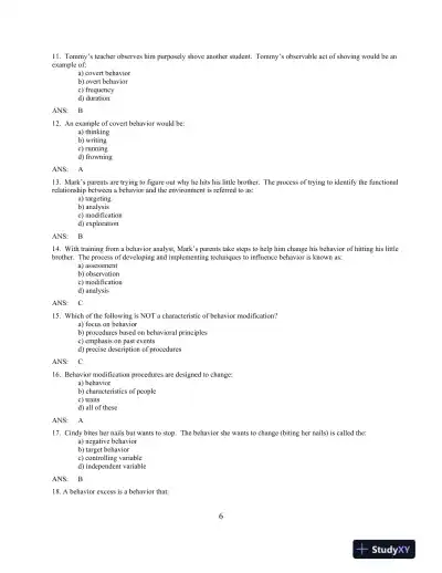 Solution Manual for Behavior Modification: Principles and Procedures, 6th Edition - Page 11 preview image