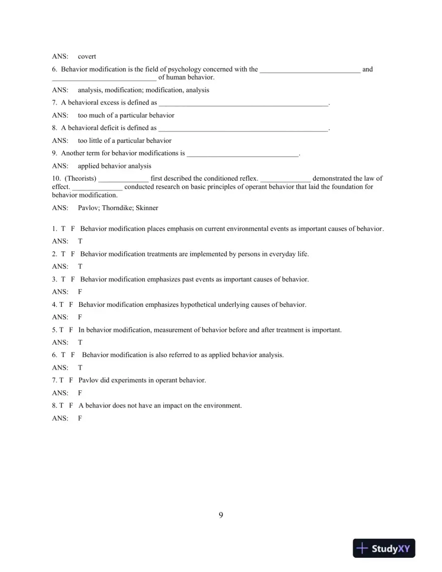 Solution Manual for Behavior Modification: Principles and Procedures, 6th Edition, page 14