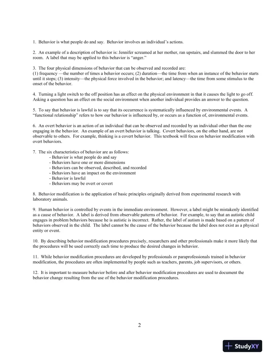 Solution Manual for Behavior Modification: Principles and Procedures, 6th Edition, page 7