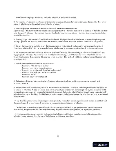 Solution Manual for Behavior Modification: Principles and Procedures, 6th Edition - Page 7 preview image